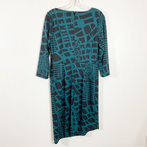 Etcetera size 6 Dress Black & Teal 3/4 Sleeve - Picture 2 of 3